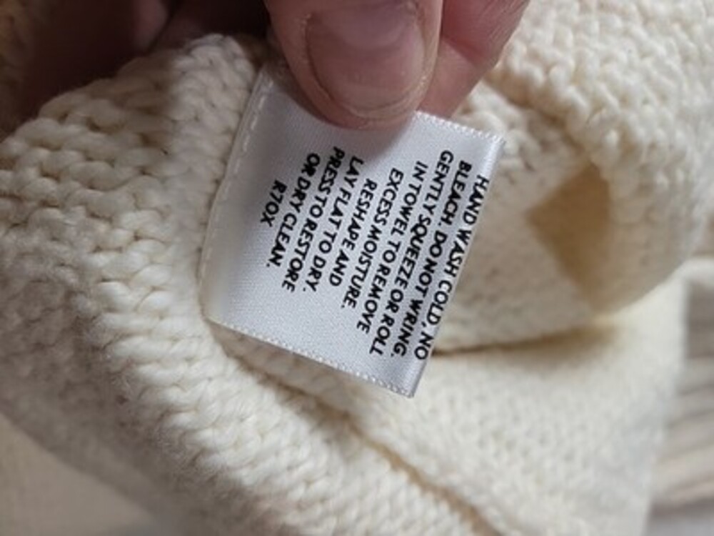 EILEEN FISHER Sweater PS Organic Cotton Chunky Turtleneck Pullover Ivory - Picture 5 of 8